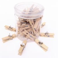 Push Pins With Wooden Clips 50Pcs Thumbtacks Pushpins Creative Paper Clips Clothespins for Cork Board and Photo Wall Offices Clips Pins Tacks