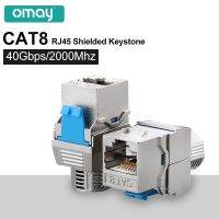 RJ45 CAT8โมดูลแจ็คชิลด์กันรบกวน STP แบบไม่ต้องใช้เครื่องมืออะแดปเตอร์ตัวคู่ต่อเครือข่ายโลหะผสมสังกะสีแบบล็อคด้วยตนเอง