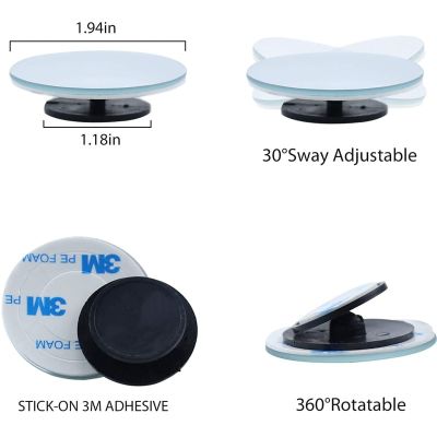 ；‘【】- Blind Spot Mirror Frameless Car Round Mirror Lens 360 Degree Adjustable Wide Angle Exterior Automobile Convex Rear View Mirrors