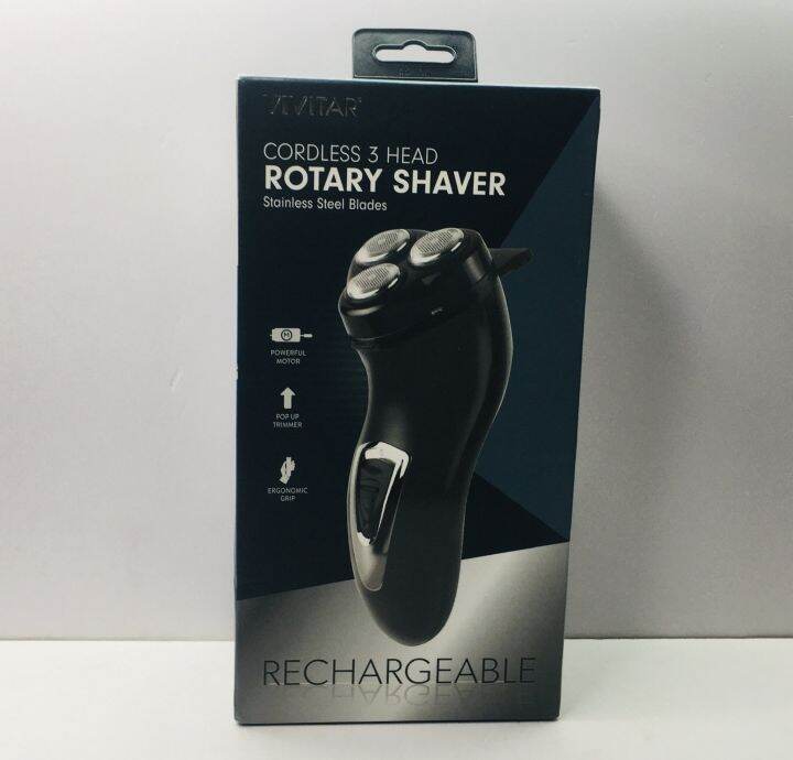 Máy cạo râu Rechargeable Cordless Rotary Foil Shaver Vivitar [Hàng USA