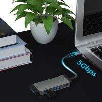 5Gbps 4-In-1 Docking Station Type-C HUB Adapter พร้อม3พอร์ต USB 3.0 Slim Alloy