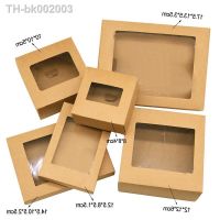 ▩✲ 6Pcs Kraft Paper Cookie Candy Box PVC Window for Wedding Christmas Gift Boxes Packaging Decoration Birthday Party Supplies