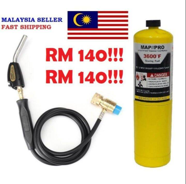 [Special Promo] Mapp Gas Self Ignition Turbo Torch with Hose + Mapp Gas Lazada