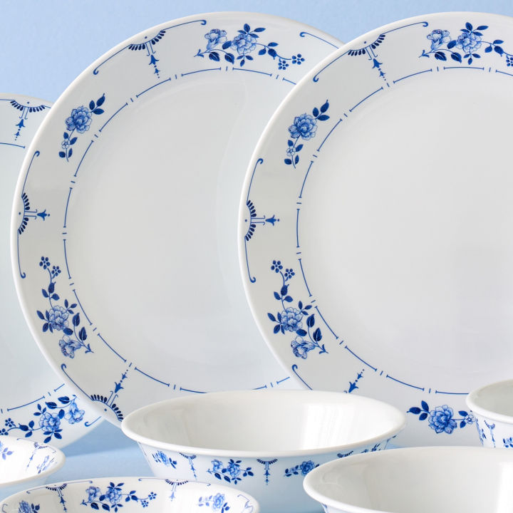 corelle-classic-flora-เครื่องใช้บนโต๊ะอาหาร-อาหารเย็น-12p-เครื่องล้างจาน-เตาอบ-ตู้เซฟ