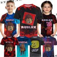 【In Stocks】3-13 Years Old *110-160*  Boys T-shirt Kids Game 3D T-shirt Clothes Cartoon Unisex Boys Girls Short Sleeve Round Neck Summer Shirt