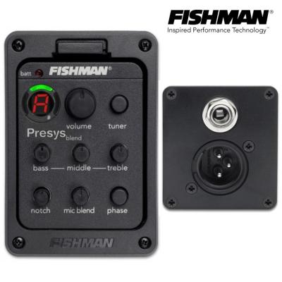 Fishman  Presys Blend ปิ๊กอัพกีตาร์โปร่ง แบบติดตั้งด้านข้าง มีช่องเสียบแจ็ค 1/4" และช่องแจ็ค XLR รุ่น OEM-PSY-601 (Presys Blend Onboard Preamp Pickup System)