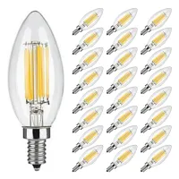 C35 Led หรี่แสงได้หลอด6W E12ไส้เทียน E14หลอดไฟ2700K 6000K สีขาวอบอุ่นเย็นเชิงเทียนแบบย้อนยุค Edison หลอดไฟ Led หลอดไฟ LED โบราณ