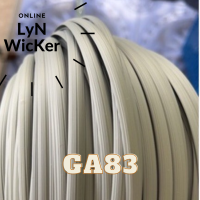 GA83 (สีเทา) เส้นหวายเทียม เส้นแบนนูน ผิวลายเส้น หน้ากว้าง 7 มม. หนา 1.6 มม.