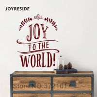 JOYRESIDE Joy To The World Wall Stickers Words Decoration Merry Christmas Design Wall Decal Vinyl Home Holiday Wall Decor WM215