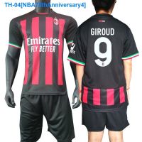 ❈ NBA75thAnniversary4 22AC Milan football uniform mens game training uniform female parent-child same style childrens quick-drying fabric short-sleeved jersey customized