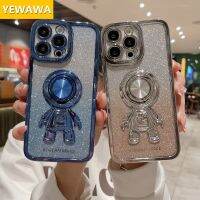 YEWAWA เคสป้องกัน Iphone13นักบินอวกาศชุบผงแฟลชไล่ระดับหรูหราด้วยไฟฟ้าสำหรับ Iphone 11 14Promax