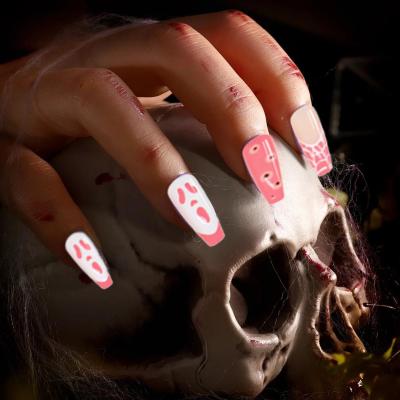 Halloween Funny Nail Art Patch Wearable Nails Patch Nail Patch Beauty Nails Accessories Detachable False G1Y4
