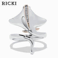 RICKI aesthetic cute rings for women wedding boho jewelry silver color Manta Ray jewellery gift snake ring PJ132