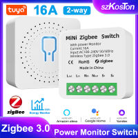 Tuya ZigBee สมาร์ทสวิทช์ตรวจสอบพลังงาน16A ชีวิตสมาร์ท WiFi DIY โมดูลจับเวลารีเลย์อัตโนมัติทำงานร่วมกับ Alexa Yandex อลิซ