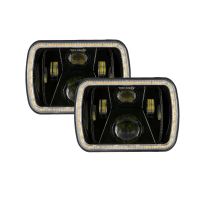 ไฟหน้ารถจุดดำ Hi-Lo 2ชิ้น7x 6ไฟหน้า LED นิ้วสำหรับ Jeep/GMC/ฟอร์ด/เชฟโรเลต/โตโยต้า/N/chevy H6054รถอื่นๆ H6014 H6054LL 6052 6053ที่มีสี่เหลี่ยมผืนผ้า5X7นิ้วไฟหน้า