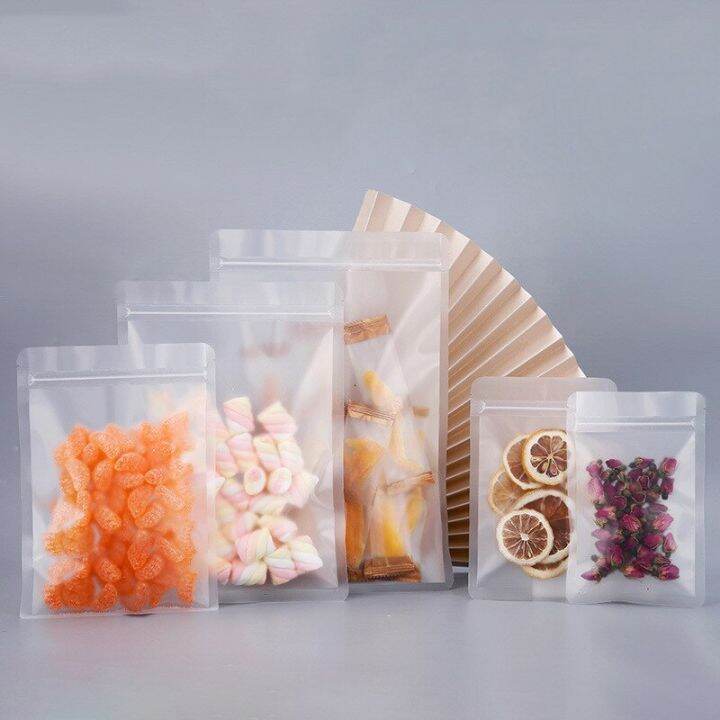 100pcs-frosted-transparent-ziplock-bag-clear-plastic-storage-bag-snack-tea-zipper-bag-mylar-zip-lock-packaging-bag-supplies-food-storage-dispensers