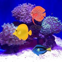 Aquarium Artificial Decoration Silicone Luminous Fake Fish Realistic Moving Floating Colorful Tropical Fish Reef Tanks Ornament