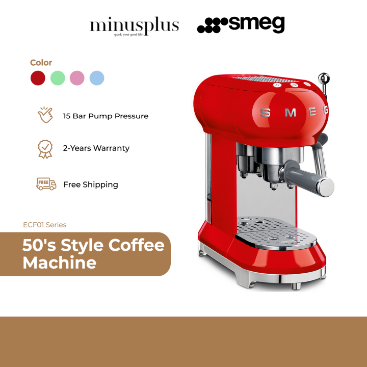 Smeg 15 Bar Antislip Standy By Timer 50's Style Espresso Coffee Machine
