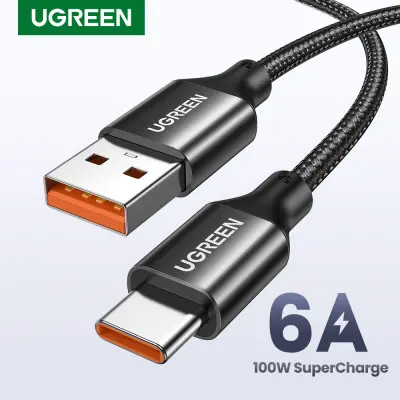 UGREEN สายชาร์จ สายชาร์จเร็ว 100W 6A USB Type C Super Charge Huawei P60 P50 Pro Mate 50 Pro Honor Fast Charging สายชาร์จ USB C Data Super Charge สำหรับ Model:50567