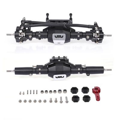 CNC Anodized Front and Rear Axle Accessories Kit for 1/10 RC Crawler Car Axial SCX10 II 90046 RC4WD D90 RGT 86100 Redcat GEN8 Black