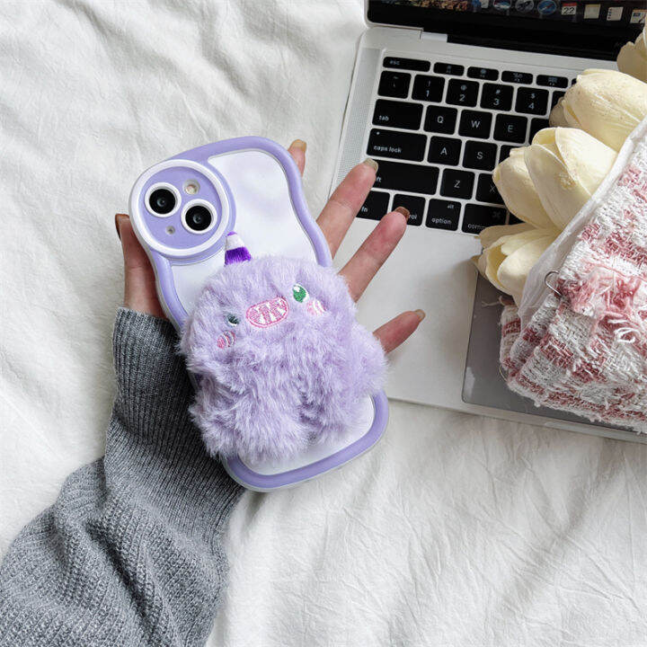 เคสโทรศัพท์สีชมพู-monster-stand-สำหรับ-iphone14-girls-iphone12promax-เคสโทรศัพท์สีม่วงสำหรับ-iphone-xr-เคส-wave-edge-แฟชั่นสำหรับ-iphone13-plush-puffy-stand-เคสโทรศัพท์สำหรับ-iphone11-stun-dye-dream-l