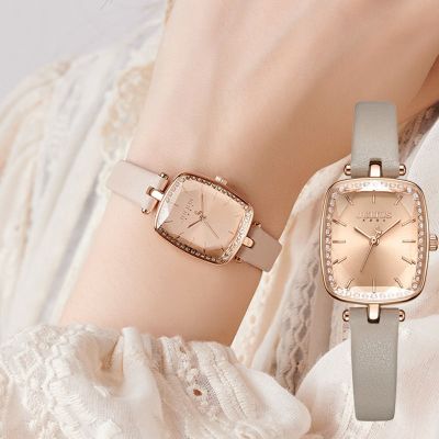 together when the contracted watch Korea temperament elegant sparkle zircon square belt quartz waterproof female ☄♟