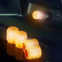 Orange Luminous Car Tire Valve Cap Night Glowing Decor Caps Dustproof Cover Wheel Nozzle Cap Auto Tyre Accessories Wheel Covers