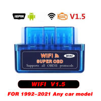 เครื่องสแกนวิเคราะห์รถยนต์ Wi-Fi บลูทูธ ELM327อุปกรณ์แก้ปัญหาไร้สายรถยนต์ OBDII OBD2 V1.5 V2.1เครื่องอ่านรหัสเครื่องมือทดสอบ