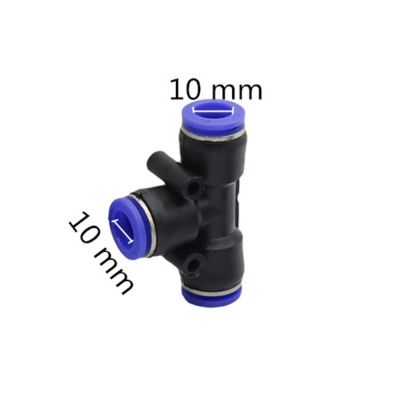 ；【‘； Tee Connector Pneumatic 3-Way Quick Fittings 6Mm 8Mm 10Mm 12Mm OD Hose Tube Push In Air Gas Fitting Adapters 2 Pcs