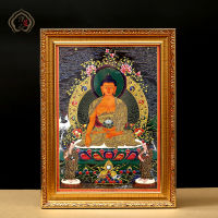 Authentic Guarantee Sakyamuni Thangka ภาพวาดตกแต่ง,รูปปั้นพระพุทธเจ้า Sakyamuni ภาพวาดแขวนผนังภาพวาดสี่ Guanyin Huang Cai Shenxiang พระพุทธรูปทิเบต