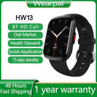 Wearpai HW13 Smartwatch Smart Watch Bluetooth Call Multi Sport Modes Smart Band Waterproof Music Control Black pk IWO 13 P8 plus