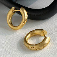 Pair Retro and Old Earrrings Plain Ring Ear Buckle Earrings High Quality Black&amp;Silver Color Earrings For Women Luxury Jewelry