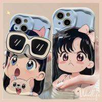 เคสผู้หญิงลูกแมวน่ารักสำหรับ Realme C25 C20 C11 C15 C30 C17 C35 C21Y C12 C20A C25Y C31 7i C3 6i แมวการ์ตูนง่ายๆประหลาดใจกับผู้หญิงที่ใส่แว่นกันแดด C25s