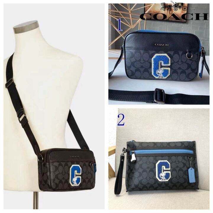 Coach new shoulder bag men fashion diagonal camera bag double zipper double compartment F4027