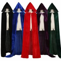 ✱ Gothic Hooded Cloak Adult Elf Witch Long Purim Carnival Halloween Cloaks Capes Robe Larp Women Men Vampires Grim Reaper Party