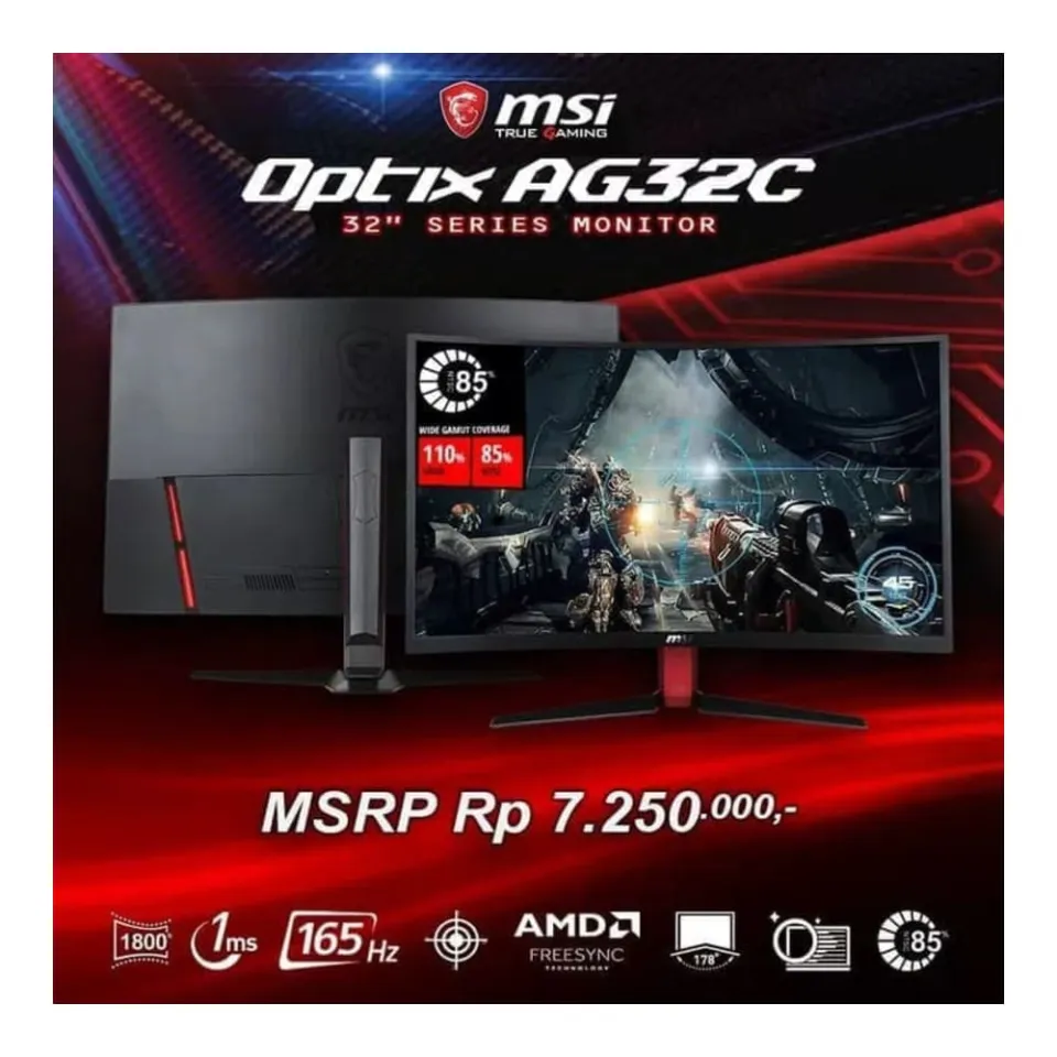 MSI Optix AG32C - Curve 32 Inch 1ms - 165Hz - Freesync | Lazada