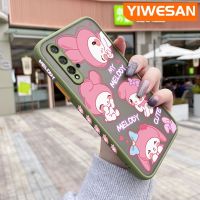 YIWESAN เคสสำหรับ Huawei Nova 5T Honor 20 Pro เคสลายการ์ตูนของฉัน,เคสขอบสี่เหลี่ยมด้านข้างแบบแข็งมีน้ำค้างแข็งโปร่งใสเมโลดี้ปลอกซิลิโคนกล้องกันกระแทกเคสนิ่ม