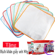 Set 10 miếng tấm lót vải cotton chống thấm Đô Rê Mon cho bé sơ sinh Tặng