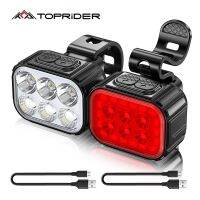 TOPRIDER 550LM Bike Light Front Lamp USB Rechargeable T6 LED 1100mAh Bicycle Light Waterproof Headlight Bike Accessories Medicine  First Aid Storage