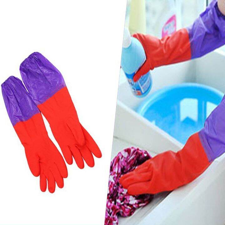 1-pair-waterproof-beam-mouth-velvet-housework-long-cuff-rubber-latex-bowl-clothes-cleaning-gloves-laundry-warm-rubber-gloves-safety-gloves