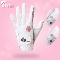 ★New★ Ladies Golf Gloves PU Leather Left and Right Hands 1 Pair Breathable Silicone Particle Non-slip Gloves