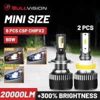 BULLVISION H11 H4 H7 Led Headlight Hb3 Hb4 Lamps 6500K 4300K 8000K H1 H8 H9 9005 9006 Led Car Light Bulb Turbo Fog Light 20000Lm Bulbs  LEDs HIDs