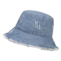 Broken Hole Edging Cowboy Fisherman Hat Women Spring and Summer Outdoor Sun Hat Travel Collapsible Bucket Hat Sun Hat Panama Hat