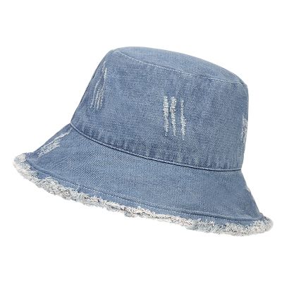Broken Hole Edging Cowboy Fisherman Hat Women Spring and Summer Outdoor Sun Hat Travel Collapsible Bucket Hat Sun Hat Panama Hat