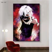 ผ้าใบวาดภาพโปสเตอร์และภาพพิมพ์อนิเมะ Tokyo Ghoul ภาพอะนิเมะญี่ปุ่นศิลปะบนผนังสำหรับห้องนั่งเล่นตกแต่งบ้าน1ชิ้นกรอบไม้ด้านในหรือไร้กรอบ (หรือกรอบอะลูมินัมอัลลอยสีดำ)