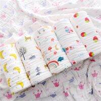 【jw】▽  350G six layers gauze for kids pure throws active printing soft bath towel cartoon