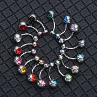 【CW】 2022 New Fashion Belly Piercing Rings Colorful Rhinestone Navel