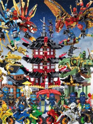 Lego Building Blocks Phantom Ninja Dragon Temple Puzzle Assembled Building Blocks For Boys And Children Toys Lego 6-14 Gift 【AUG】