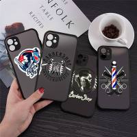 funny letter barber shop Hair Phone Cases matte transparent For iphone 7 8 11 12 plus mini x xs xr pro max cover