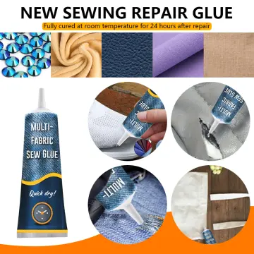 Cloth Repair Sew Glue Fabric Sewing Adhesive for Jeans Printing Pants  Cotton Flannel Denim Leather Fast Dry and Clear Washable